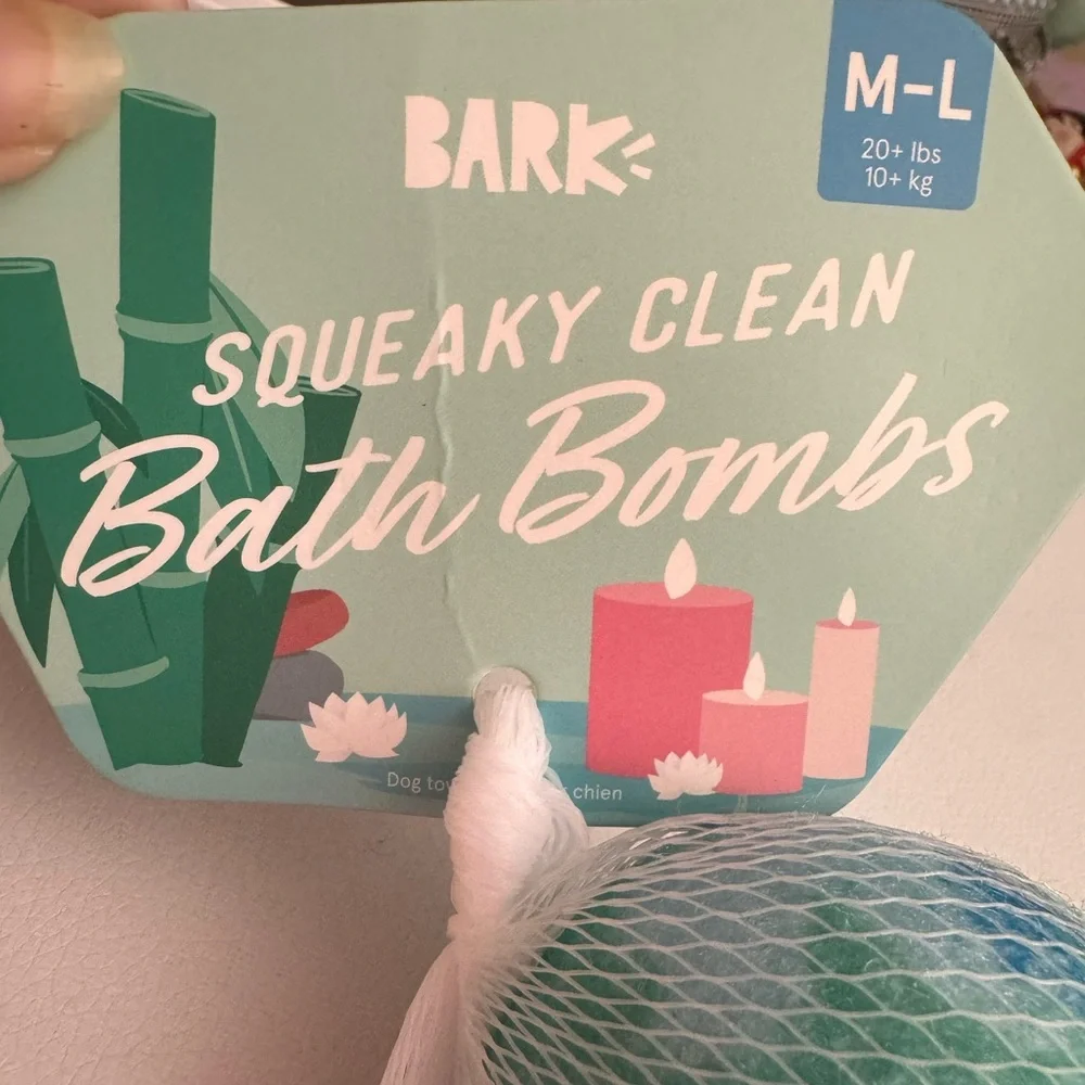 Bark squeaky clean “bath bombs”